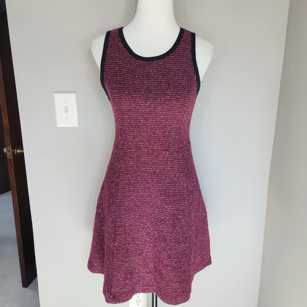 J Crew Burgundy Maroon sleeveless tweed dress Fit and Flair Women's size 6